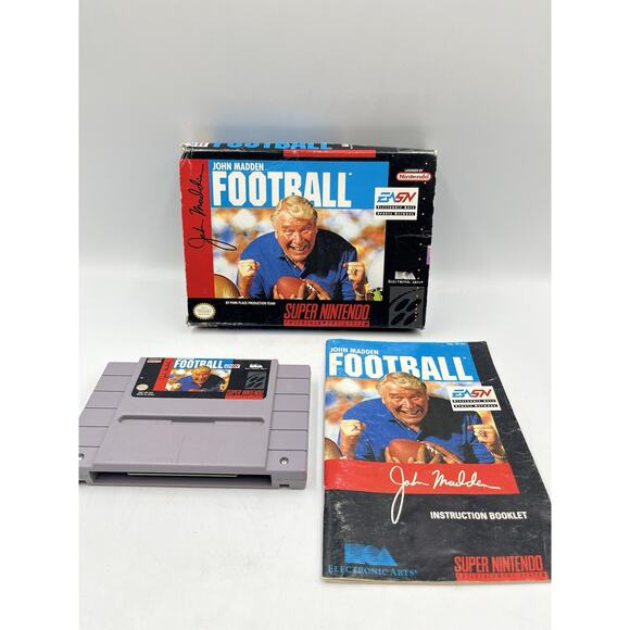 John Madden Football CIB Complete SNES Super Nintendo Authentic - Picture 2 of 16